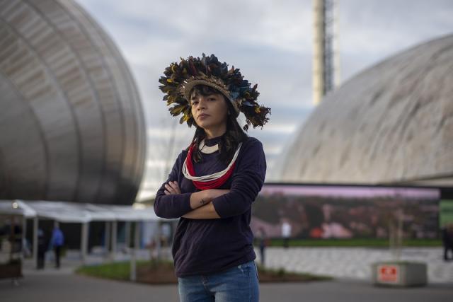 Indigenous activist Txai Suruí, from Brazil, at COP26 in Glasgow 2021.