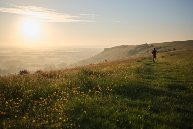 Trail runner in the South Downs National Park