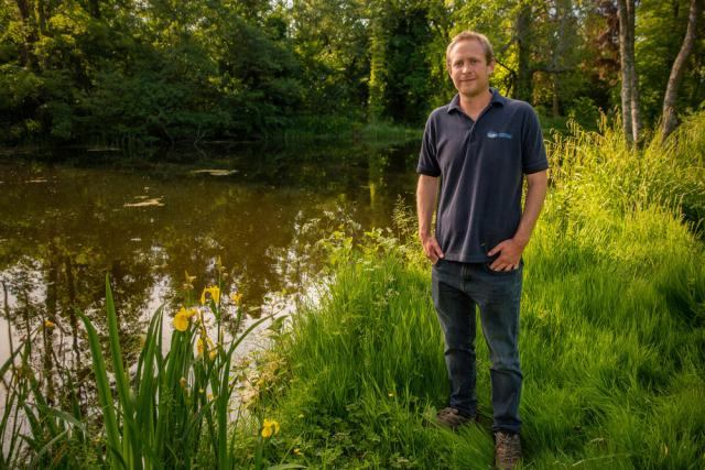 Portraits of Ed Bramham-Jones of the Norfolk Rivers Trust. 