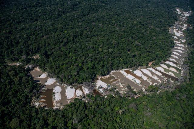 © Chris J Ratcliffe / WWF-UK.jpg - An aerial view of an illegal gold mine on July 15, 2022 in the Amazon, Brazil. 