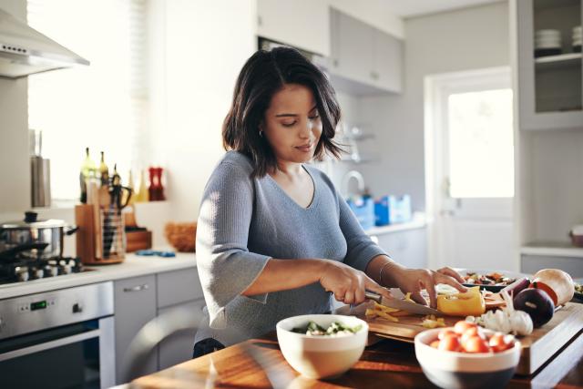 A lady preparing food