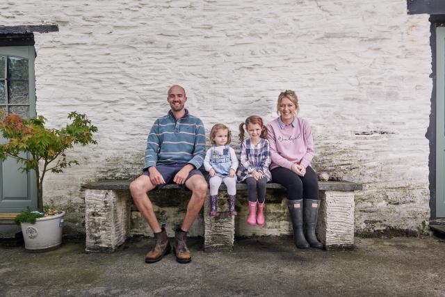 The family at Rest Farm, Carmarthenshire