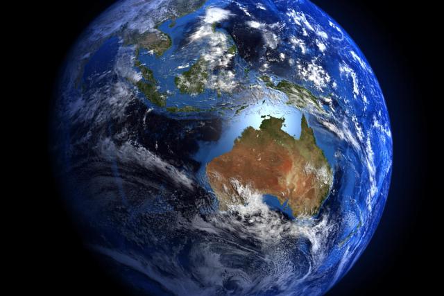 The Earth from space showing Australia and Indonesia