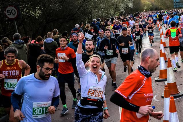 Runners taking part in the Surrey Half Marathon