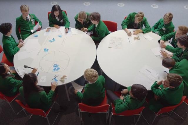 Students participating in an Our Planet's Future summit