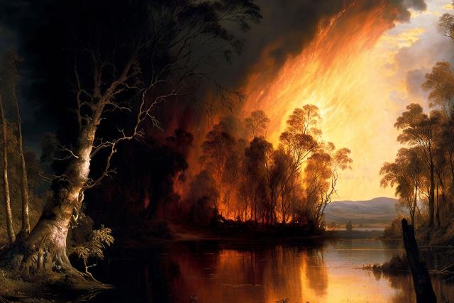 Highland Wildfire, 2034. Though they support unique mixes of plants and animals, the UK has lost 70% of its ancient woodlands. What little remains faces multiple threats, including hotter and drier summers created by the climate crisis.