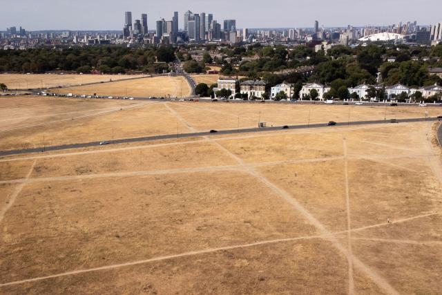 A view of Blackheath, London, 2022. As parched parts of England faced a hosepipe ban amid very dry conditions and ahead of another predicted heatwave.
