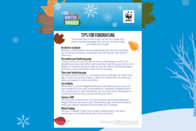 Big Winter Wander Top Fundraising Tips List