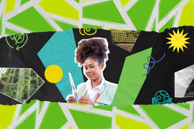 sustainable futures showcase collage of students and career sectors