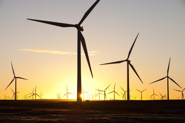Whitlee wind farm on Eaglesham Moor near Glasgow
