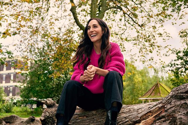 Dr Sara Kayat at Walpole Park in West London sat in a tree stump
