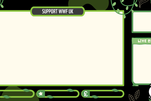 Livestream twitch overlay, black and green tropical theme