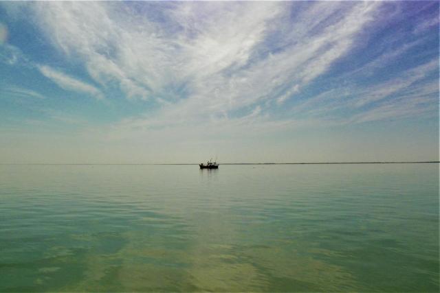 Small scale fishing boat at Indus Delta, Sindh, Pakistan