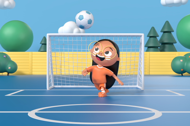 Nina playing football 