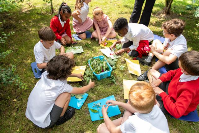 Pupils and staff  take part in WWF’s Happy By Nature schools programme – helping children get their daily dose of nature through learning and play.
