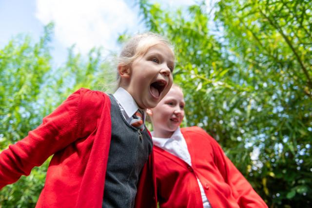 Pupils and staff  take part in WWF’s Happy By Nature schools programme – helping children get their daily dose of nature through learning and play.