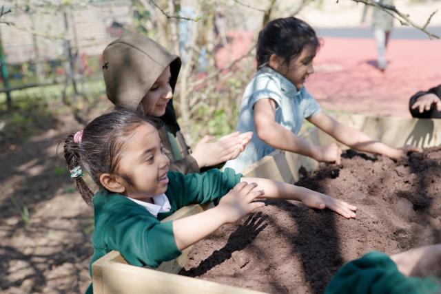 Pupils take part in nature friendly activities at Uplands Infant School and Green Lane Infant School. Leicester, UK