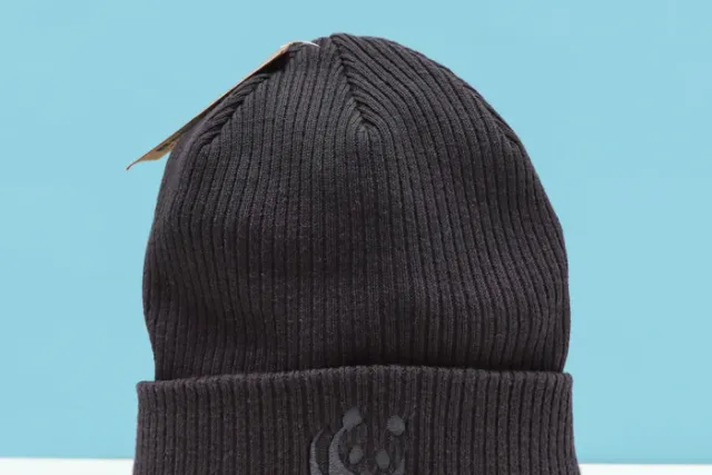 Wool Panda Beanie Hat - Black
