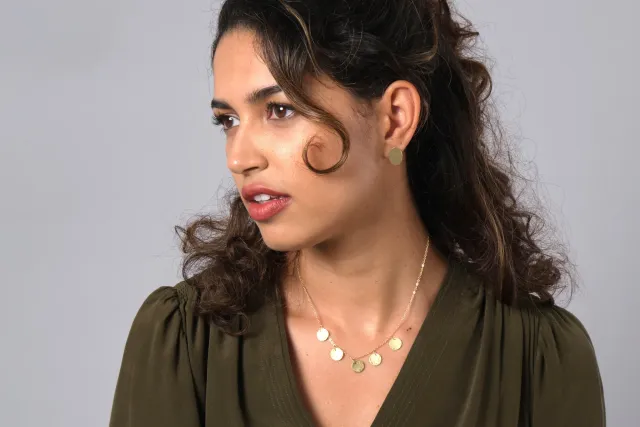 Woman wearing jewellery from WWF-UK shop