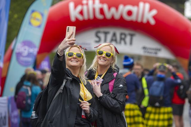 Two walkers in front of start gantry