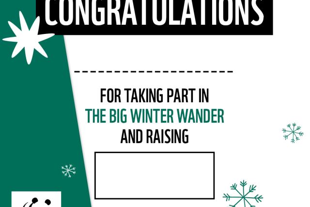 Big Winter Wander Certificate