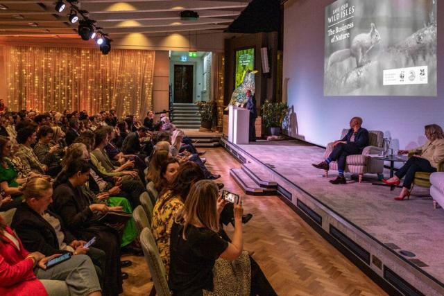Save Our Wild Isles Business Films launch event at the Chartered Accountants Hall, London, 17 April 2023. Combined project between WWF, RSPB, and National Trust