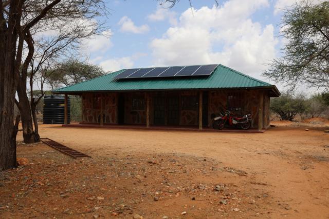 Solar panels on a ranger camp in Kenya