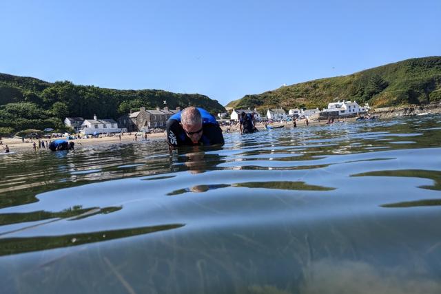 Sky staff volunteering at seagrass project