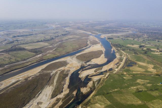 Landscape of the Khata corridor with the Karnali river 