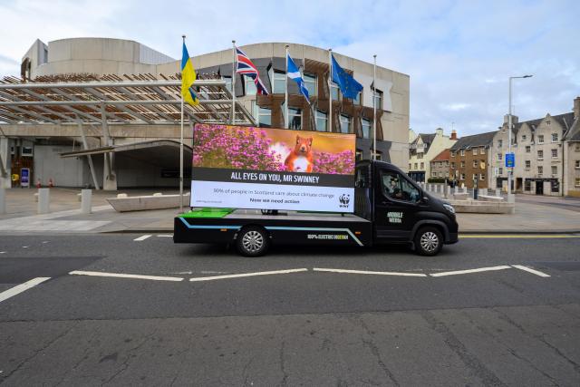 Digi van outside Scottish Parliament 