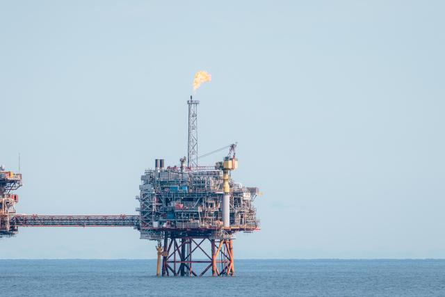 Oil and gas platforms in the North Sea