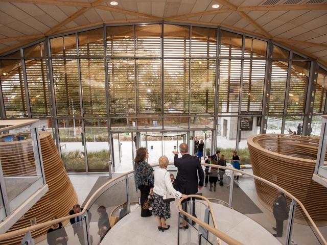 People on a tour of the Living Planet Centre