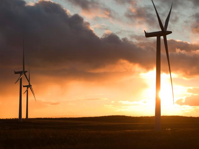 Whitlee wind farm on Eaglesham Moor just south of Glasgow in Scotland