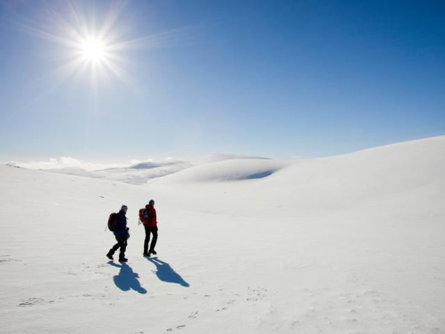 Mountaineers in the Cairngorms in winter