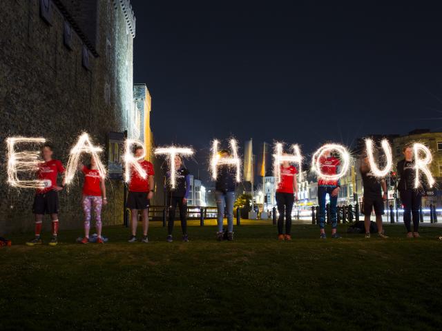 Earth Hour Wales 2019 Cardiff Castle Sparklers