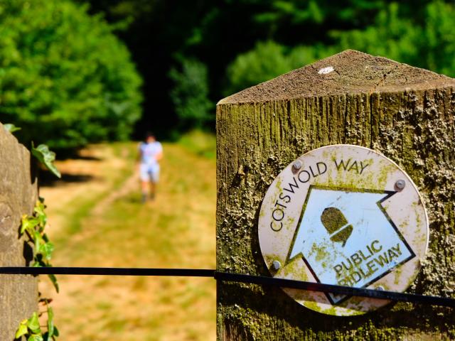 Cotswold Way Challenge signpost on route 