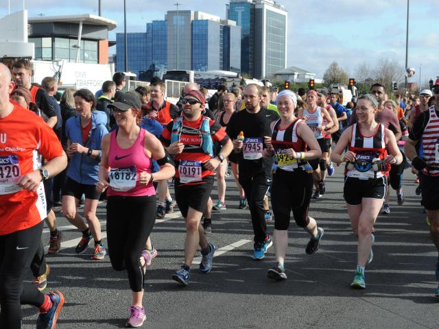 Manchester Marathon runners on course