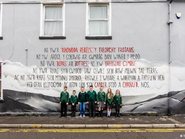 Earth Hour mural in Treorchy, Wales