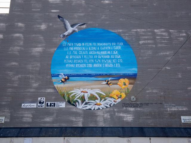 Earth Hour mural in Rhyl, North Wales