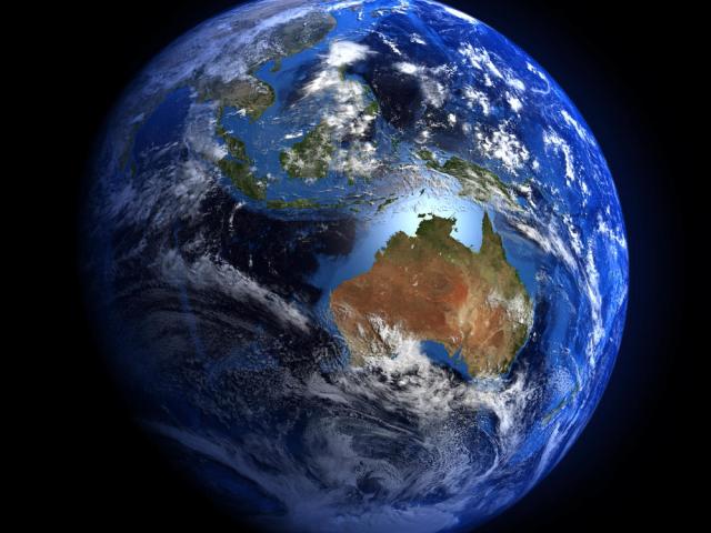 The Earth from space showing Australia and Indonesia