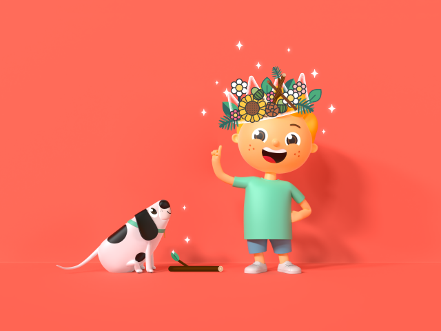 A picture of Eddie, from Ready Eddie Go! wearing a tiger print t-shirt and tiger face paint. 