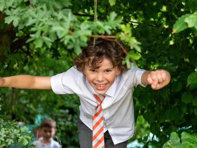 Pupils and staff at Evelyn Community Primary School in Prescot, Merseyside, on 16th July, 2025, take part in WWF’s Happy By Nature schools programme – helping children get their daily dose of nature through learning and play.