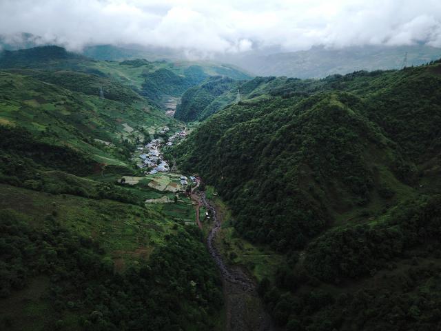 Meigu Dafengding National Nature Reserve and its surrounding villages