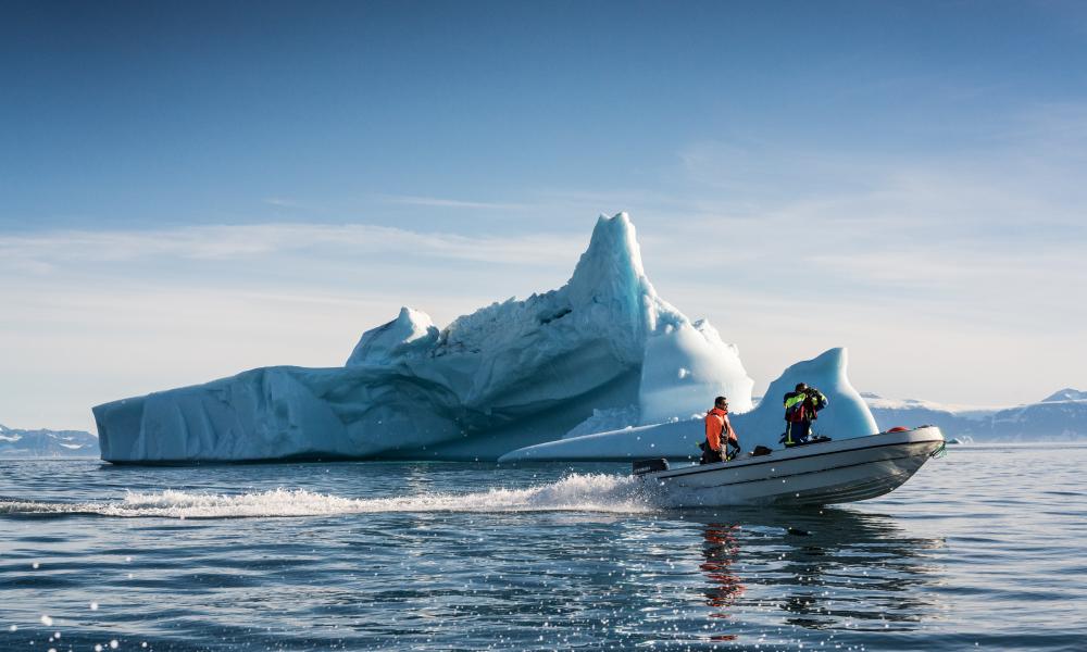 Speed boat on the Arctic seas