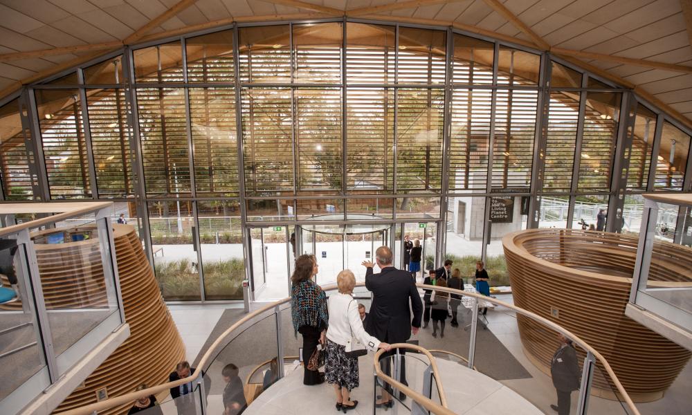 People on a tour of the Living Planet Centre
