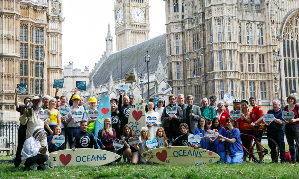 Climate lobby outside Westminster