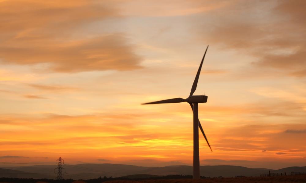 Windfarm Scotland sunset