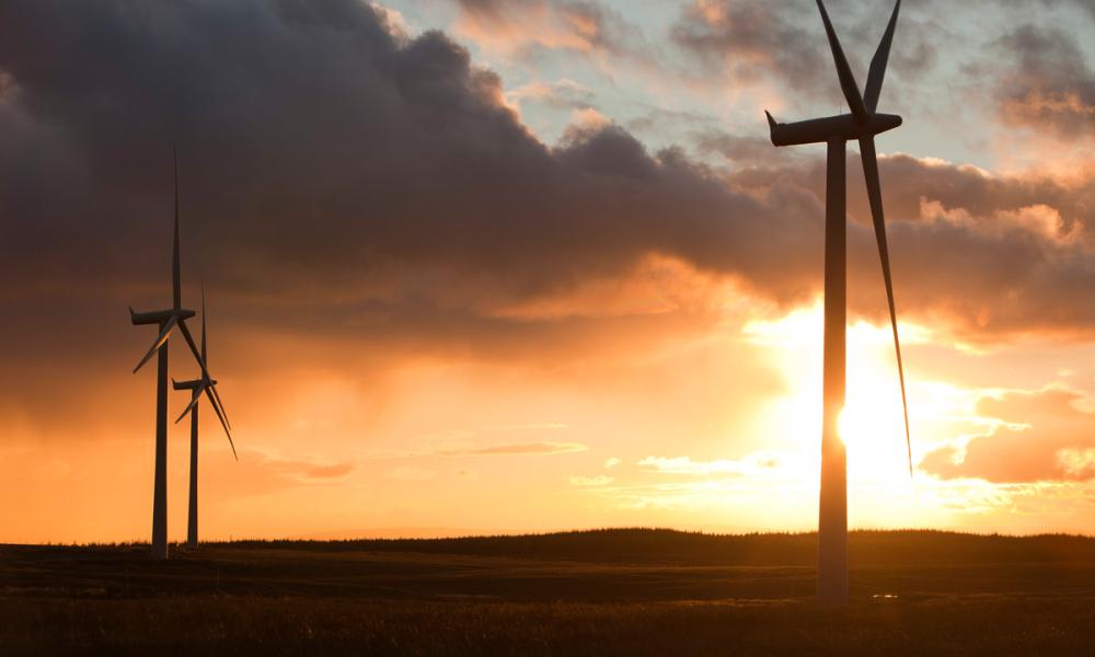 Whitlee wind farm on Eaglesham Moor just south of Glasgow in Scotland