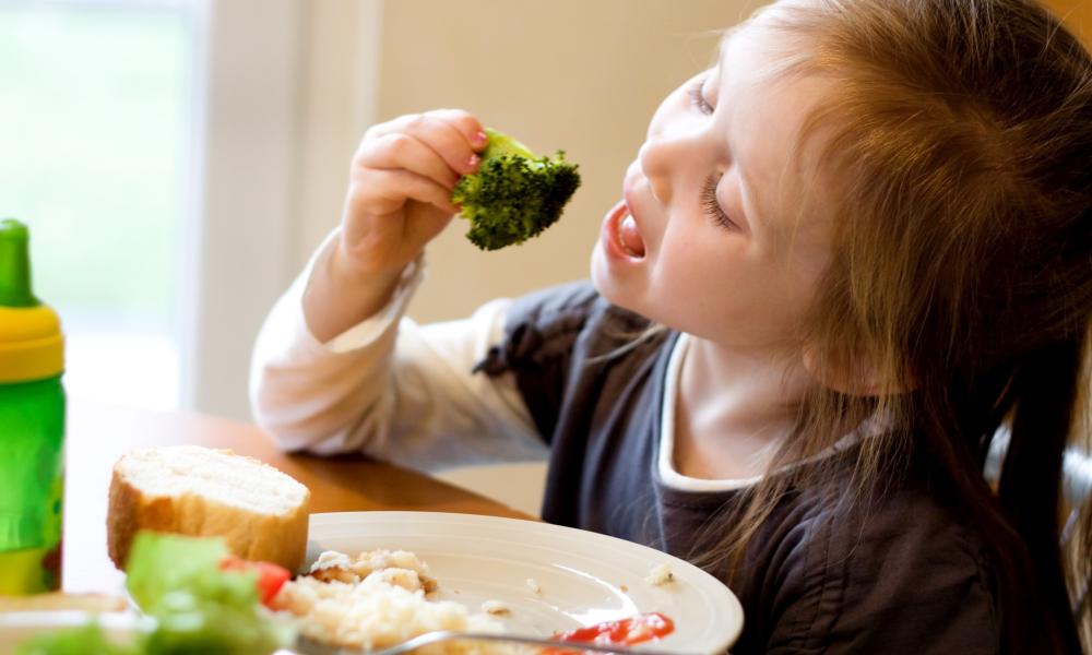 Girl eating heathy food