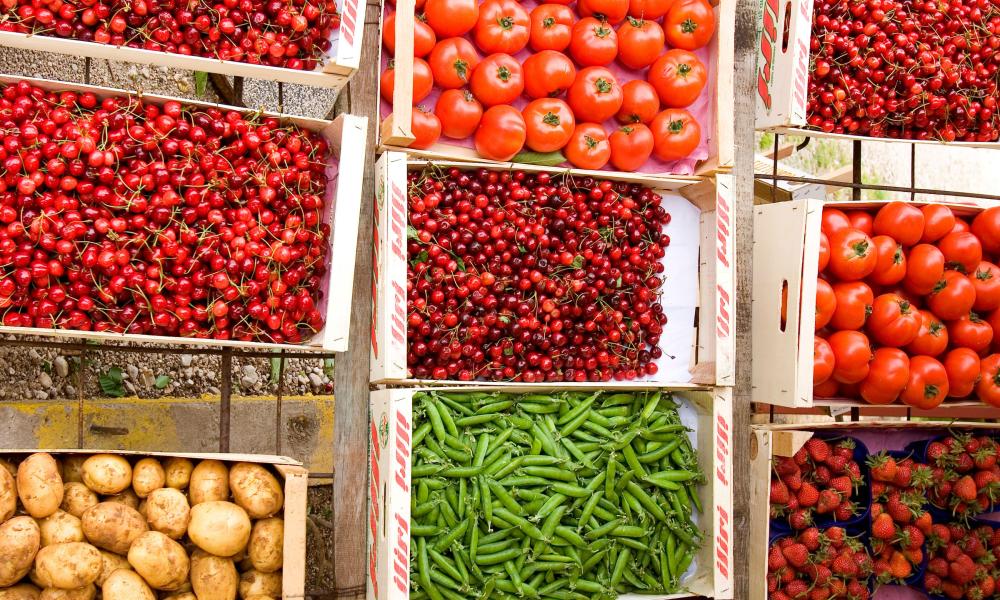 Fruits and vegetables for sale, Bosnia and Herzegovina